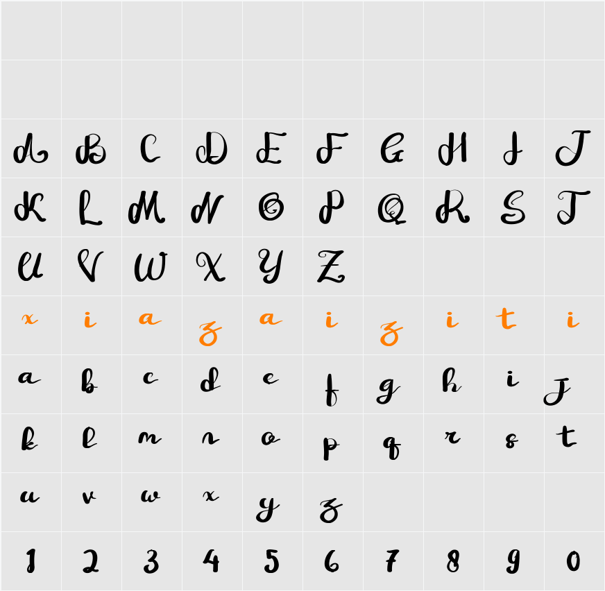 Angkasa 字符映射表