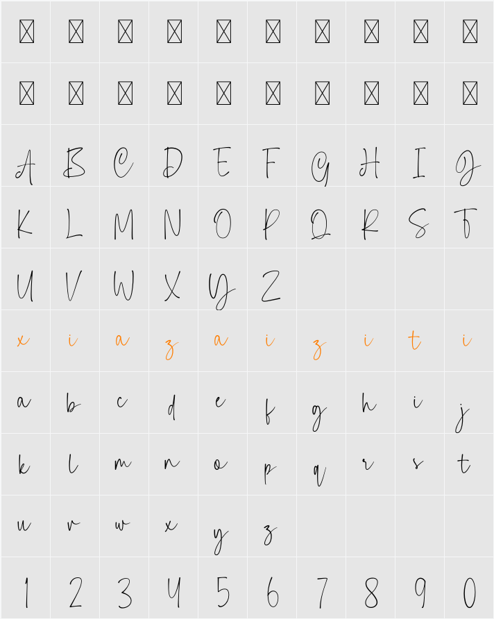 Jesyta 字符映射表