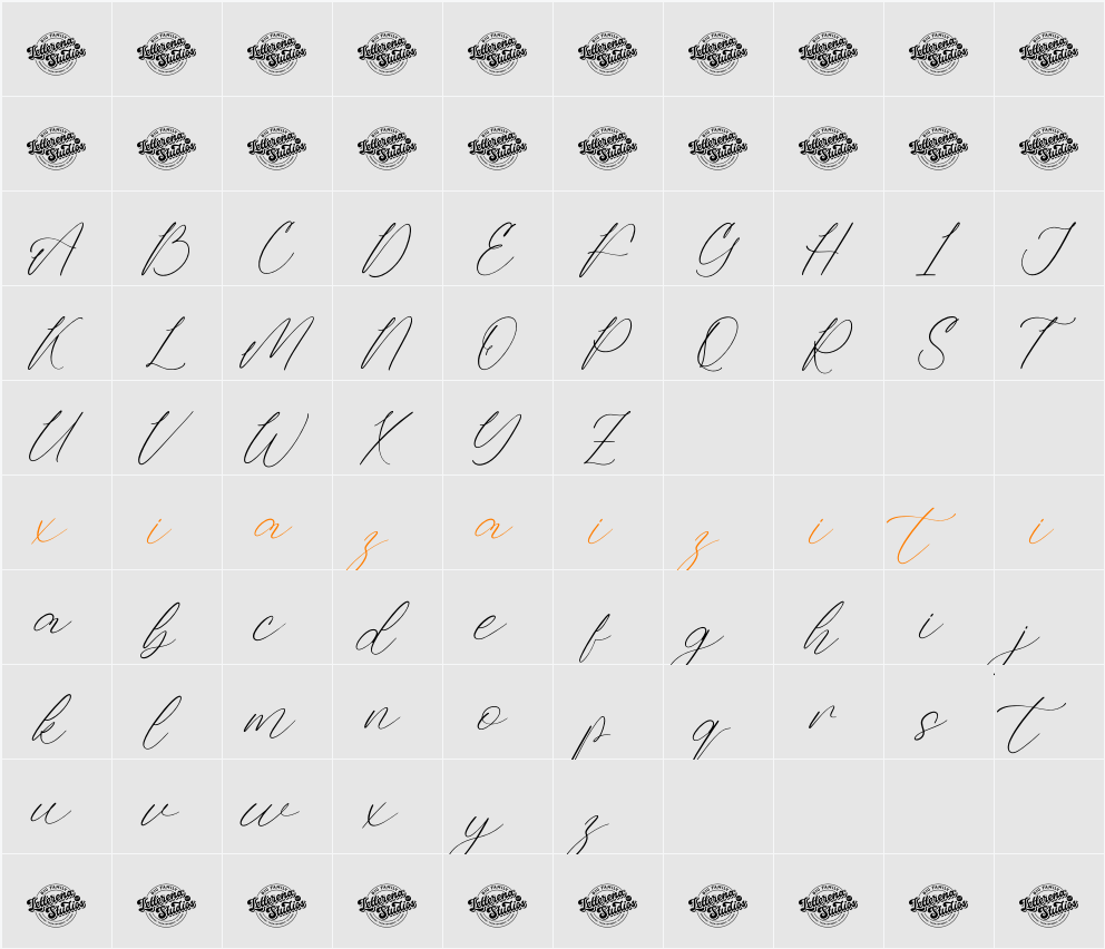 Antonila Bastian DEMO VERSION 字符映射表