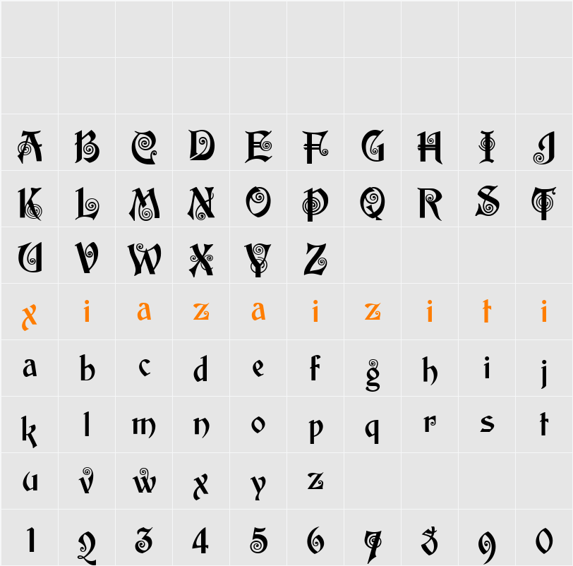 akaPotsley 字符映射表