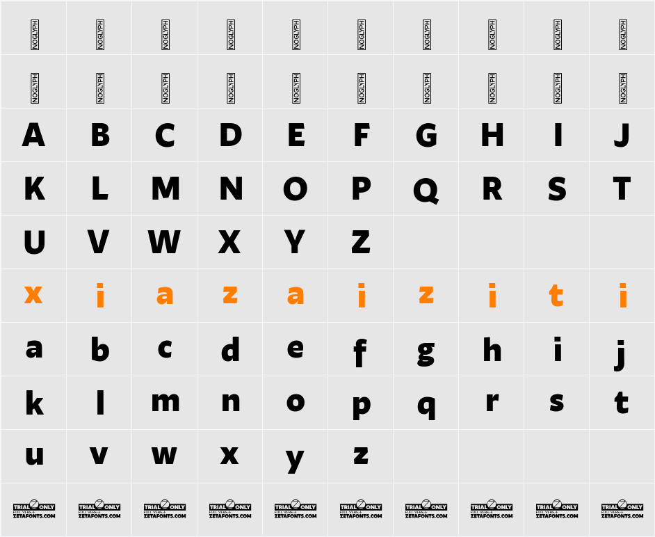 Ambra Sans Text Trial Extrabold 字符映射表