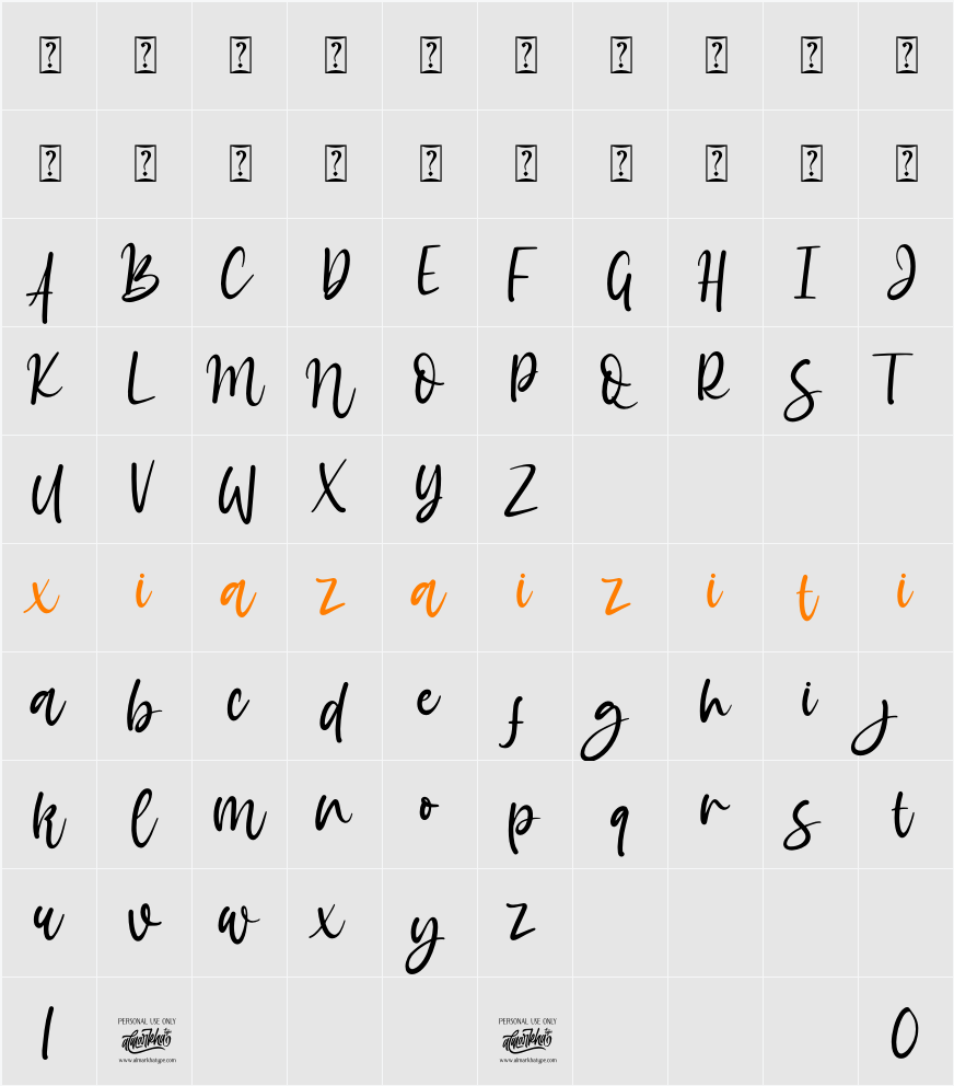 Amazing Sweety 字符映射表