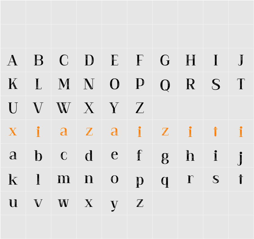 Alkalis Stamp Demo 字符映射表