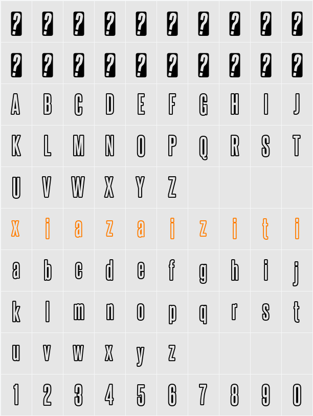 Steelfish Outline 字符映射表
