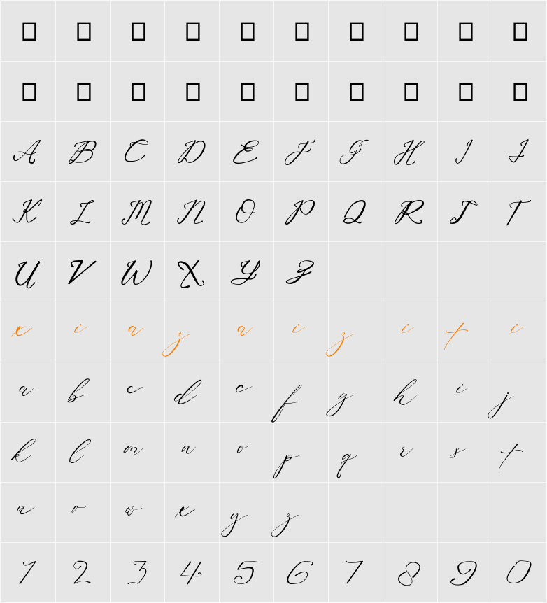 Almaira 字符映射表