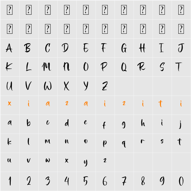 Shutter Breathing 字符映射表