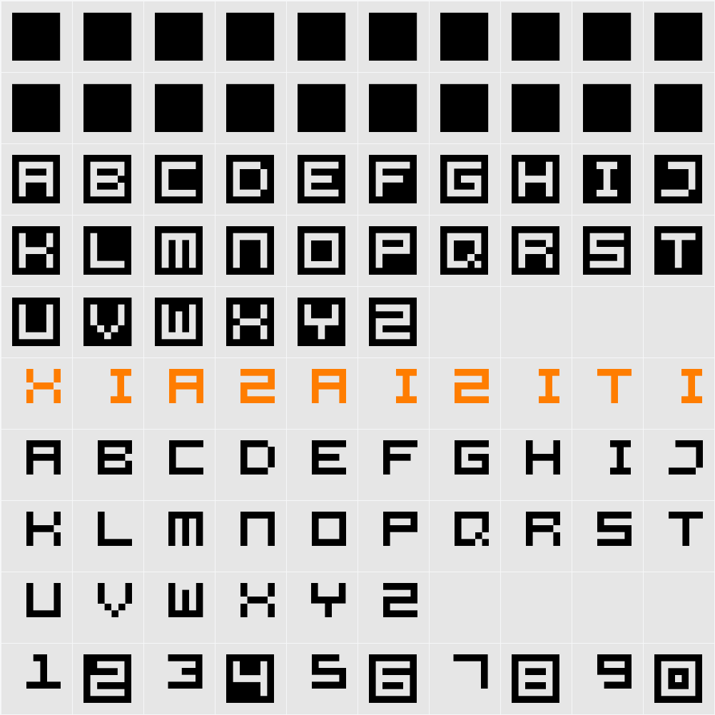 All Square Now 字符映射表