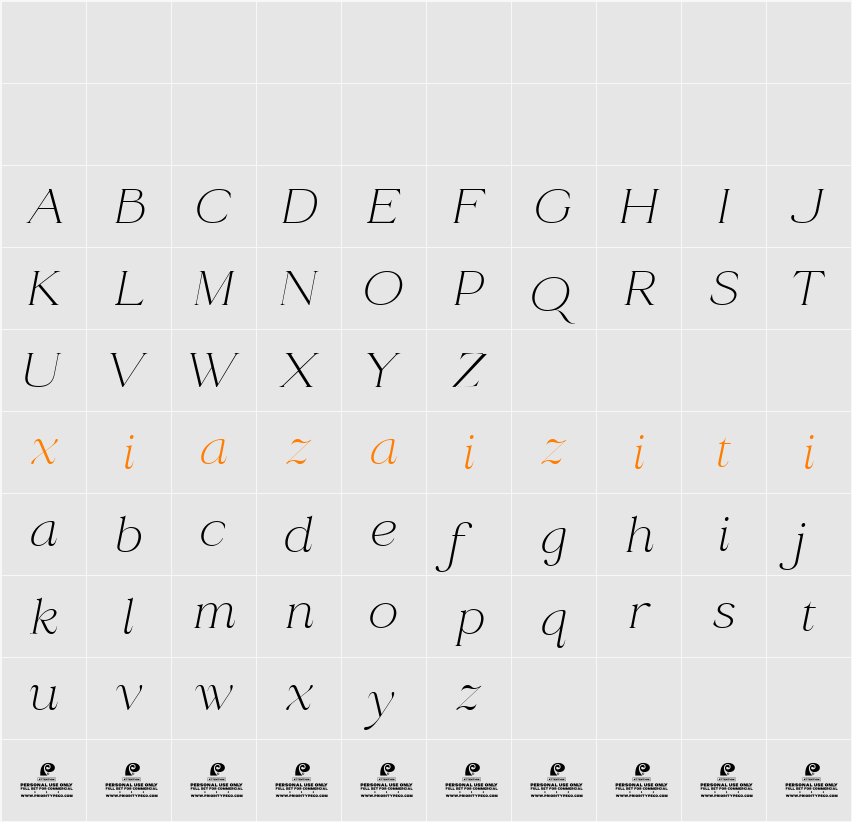 Radiant Charisma DEMO Light 字符映射表