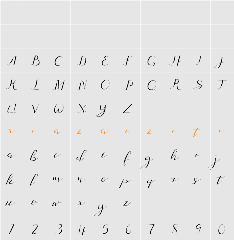 Adamenya 字符映射表