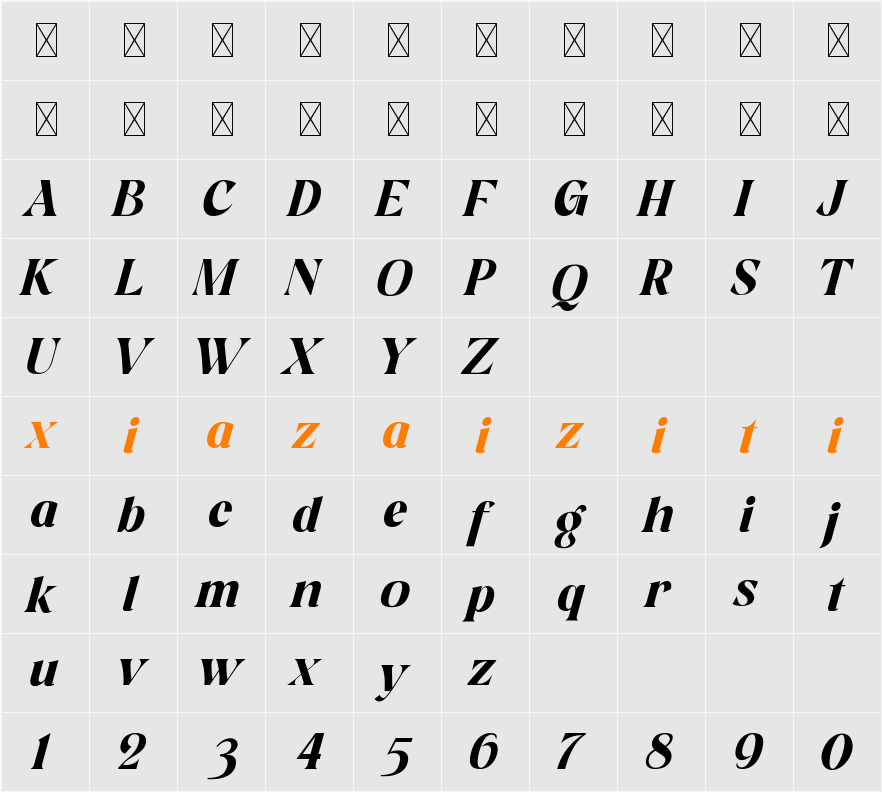 Aesthetic Moment 字符映射表