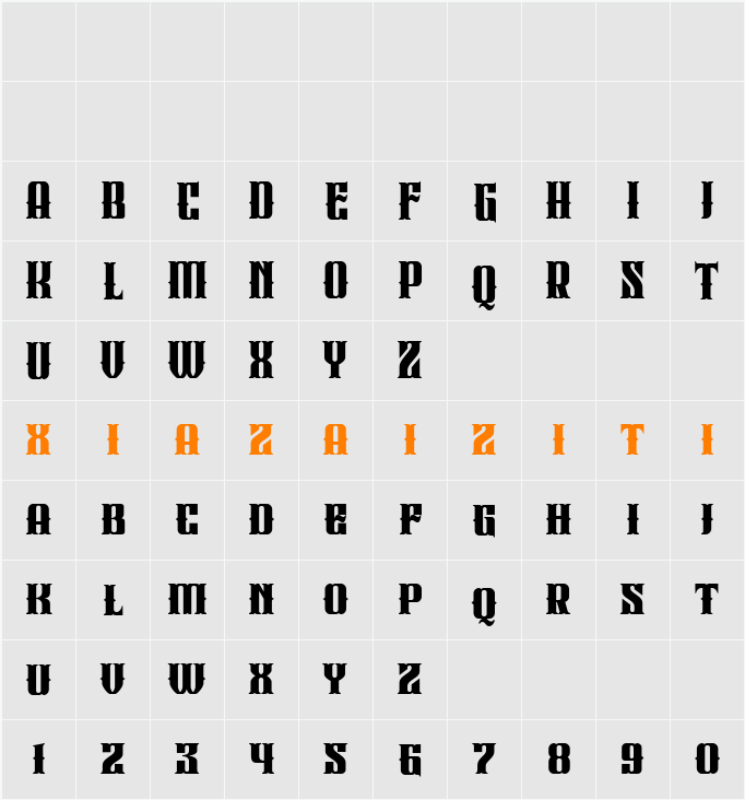 Black Slider 字符映射表