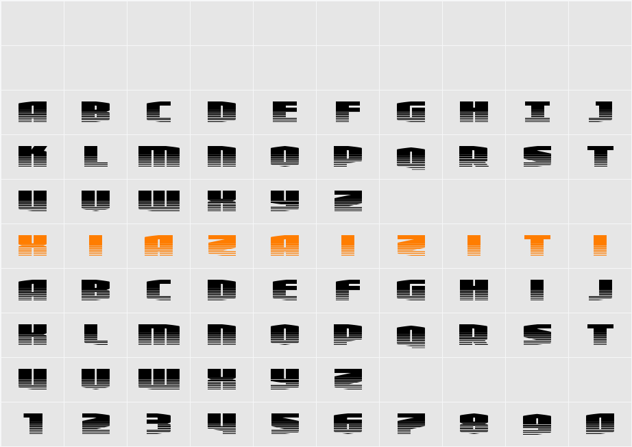 Alpha Century Twotone 字符映射表