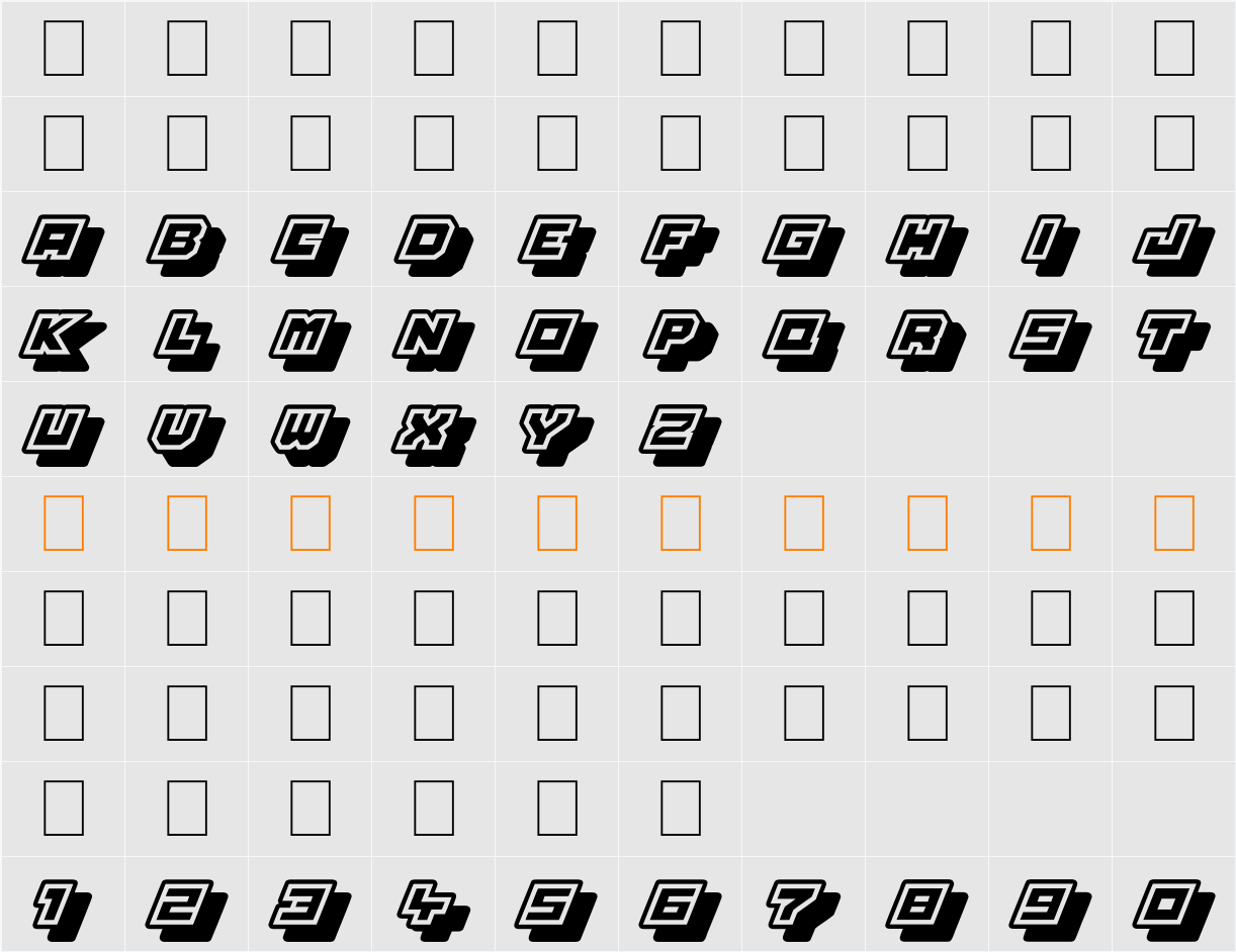 Platinum Sign 字符映射表