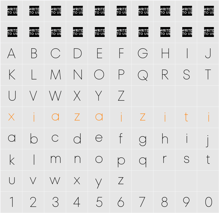 TT Fors Trial Thin 字符映射表