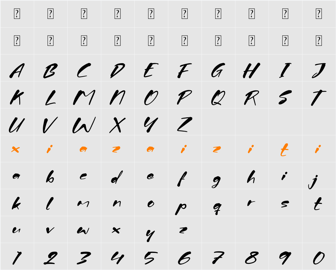 Firegrant Stinklez 字符映射表