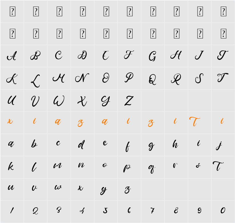 Alcattraz Zone 字符映射表