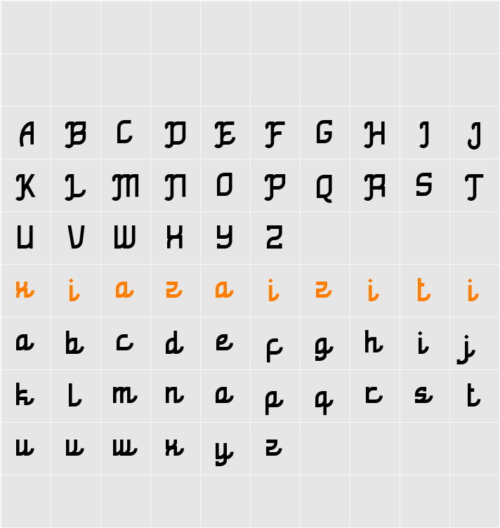 Al Ghazali 字符映射表