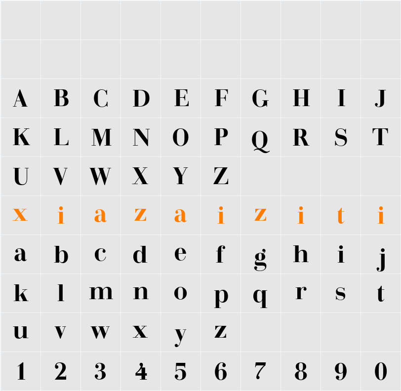 Arshila 字符映射表