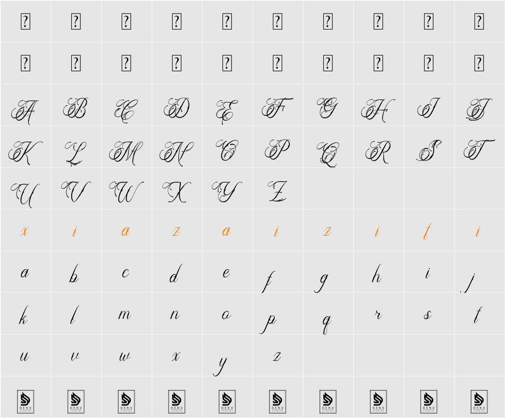 Alfiany Dek 字符映射表