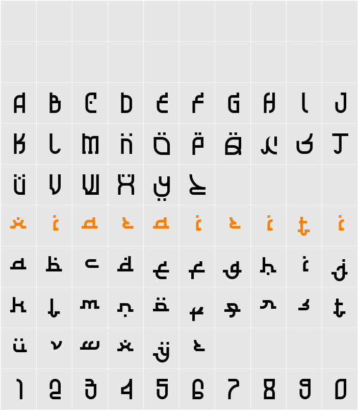 Al Ghazali 字符映射表