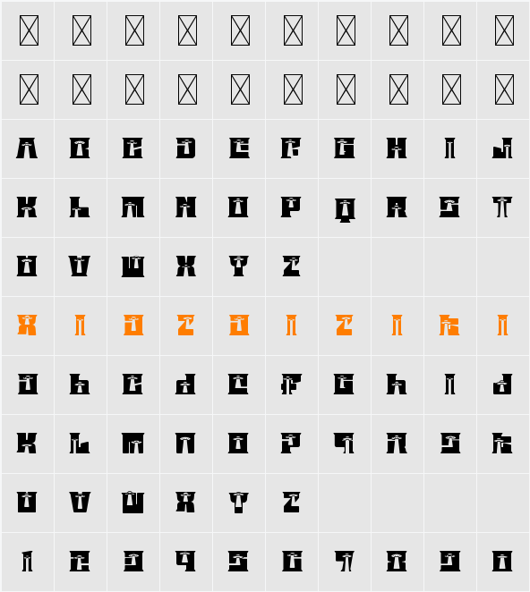 Astral Zenith Three 字符映射表