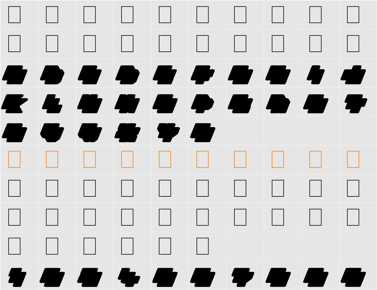 Platinum Sign Under 字符映射表