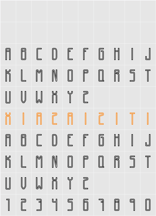 GiantFont 字符映射表