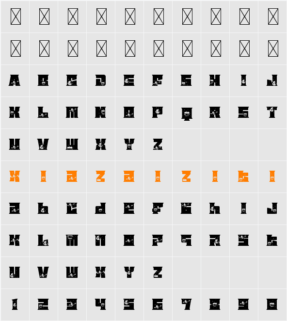 Astral Zenith Seven 字符映射表