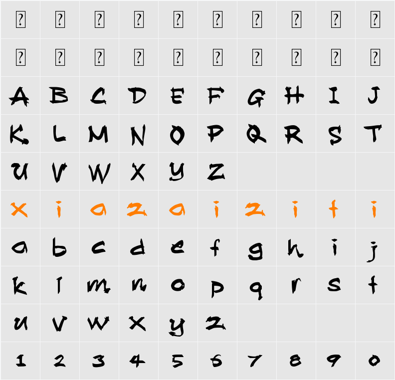 Allan Rooster 字符映射表