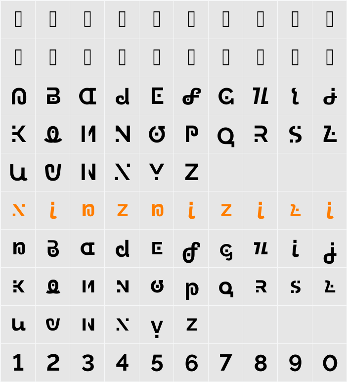 Asahina Sans 字符映射表