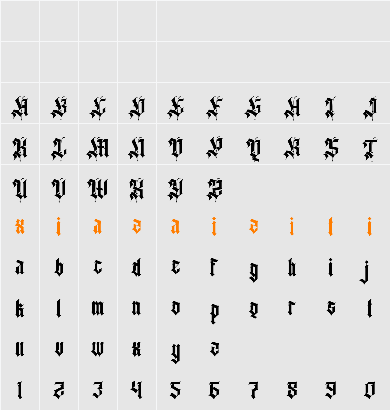 Agathiqy 字符映射表