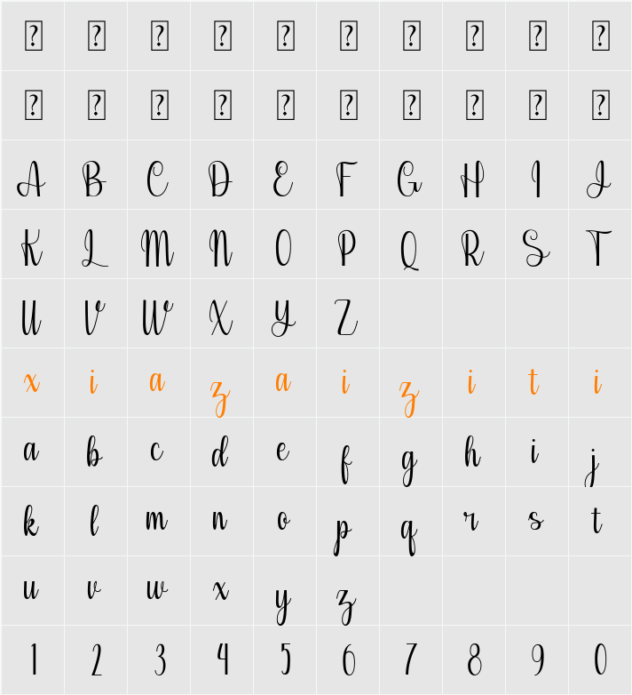 Amelya 字符映射表