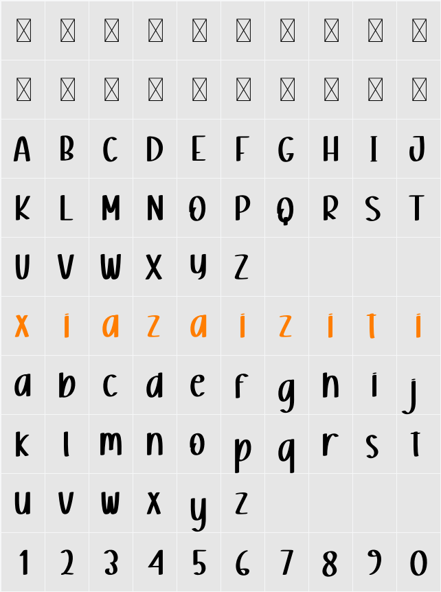 Sweety Milkys 字符映射表