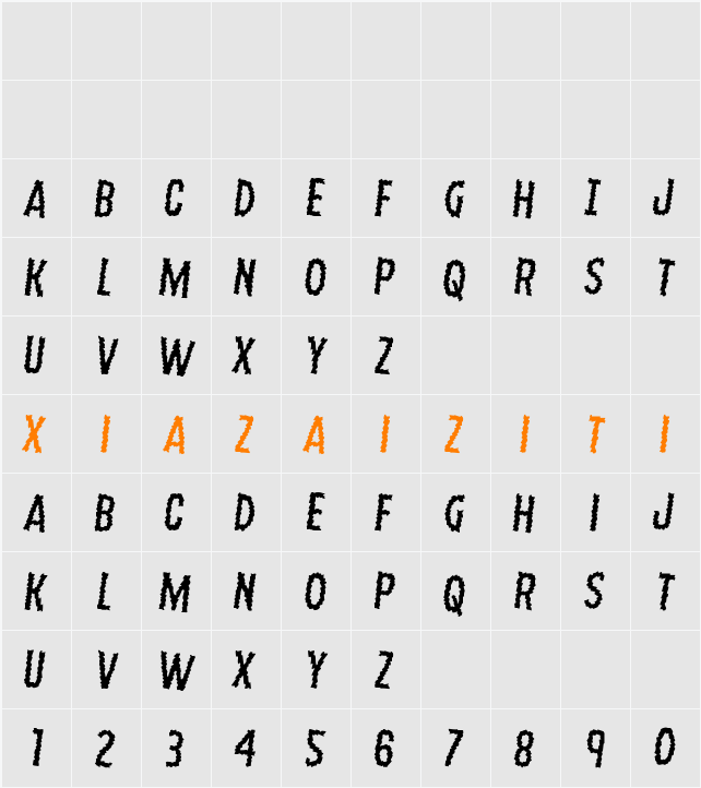 Ampire Rotated 2 字符映射表