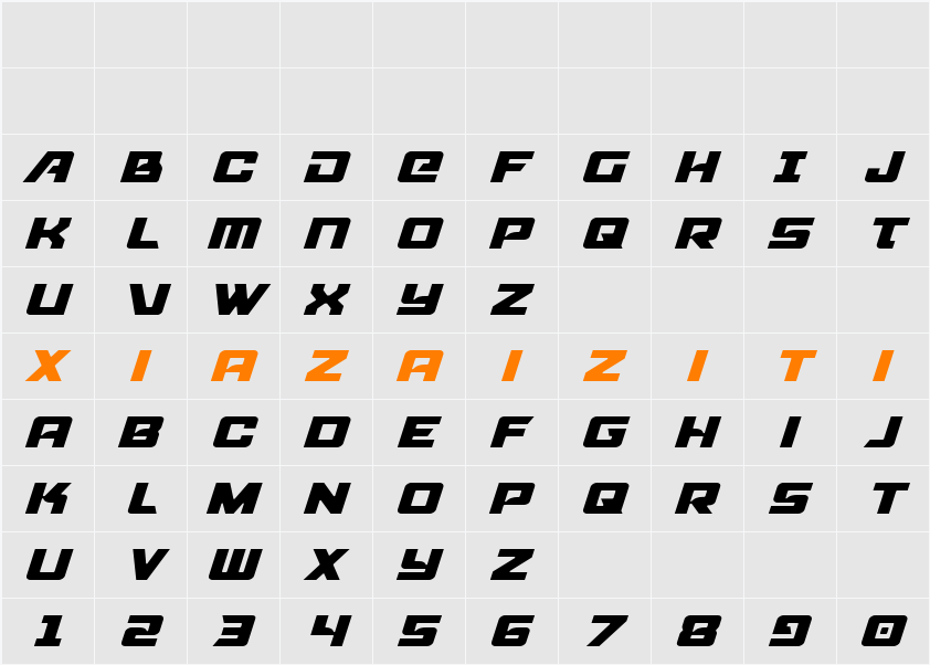 Aircruiser Light Italic 字符映射表