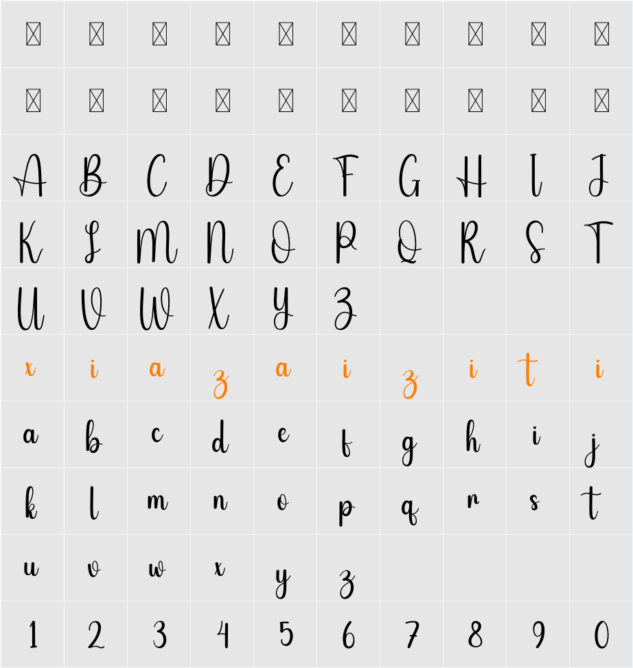 Autography 字符映射表