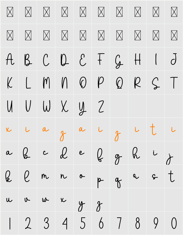 Mushrom 字符映射表