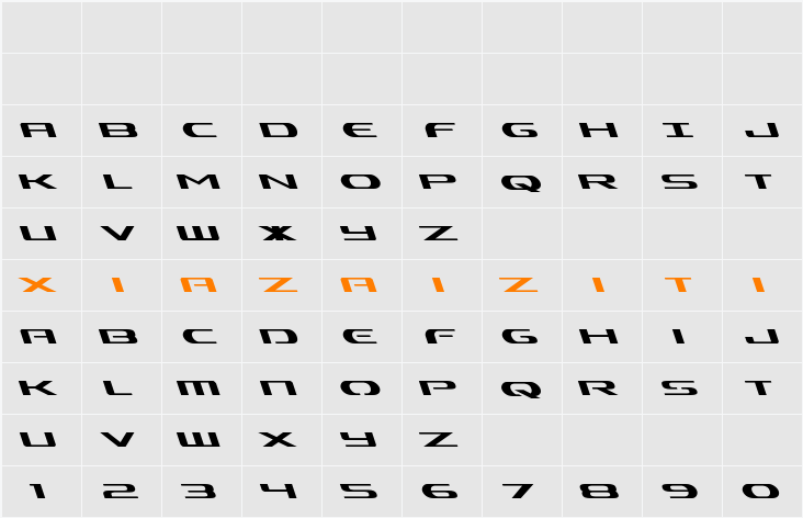 Alpha Men Leftalic 字符映射表