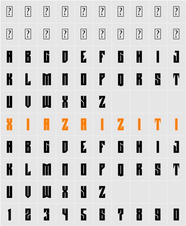 Black Mustang 字符映射表