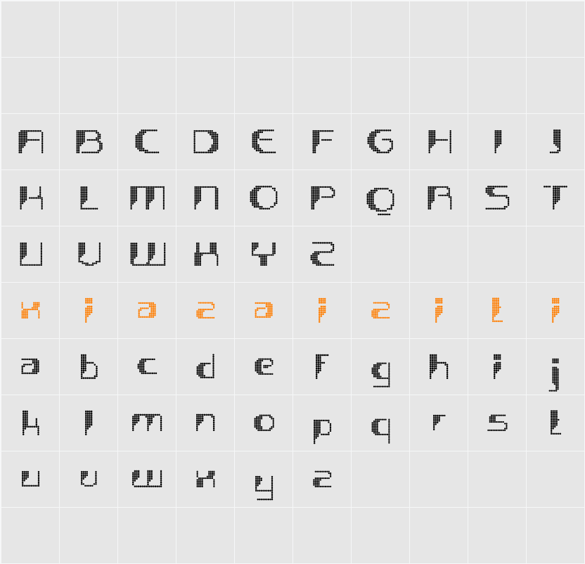 Alavine Disco Demo 字符映射表