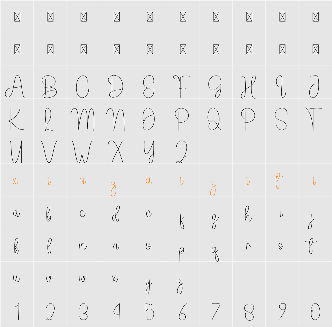 Spooky Spell 字符映射表