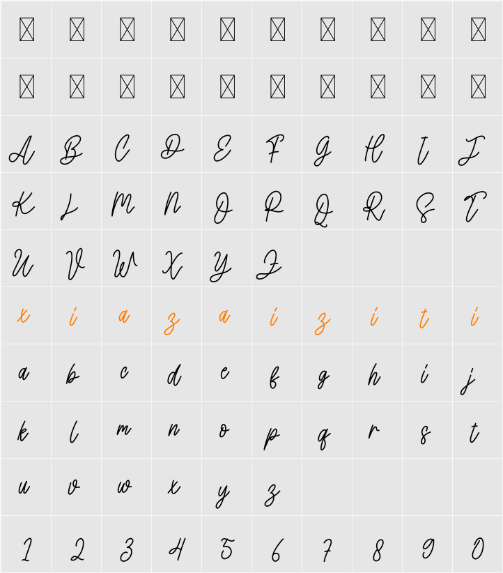 Alone 字符映射表