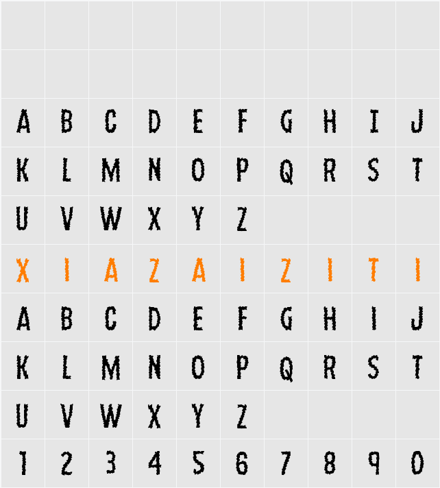 Ampire Staggered 字符映射表