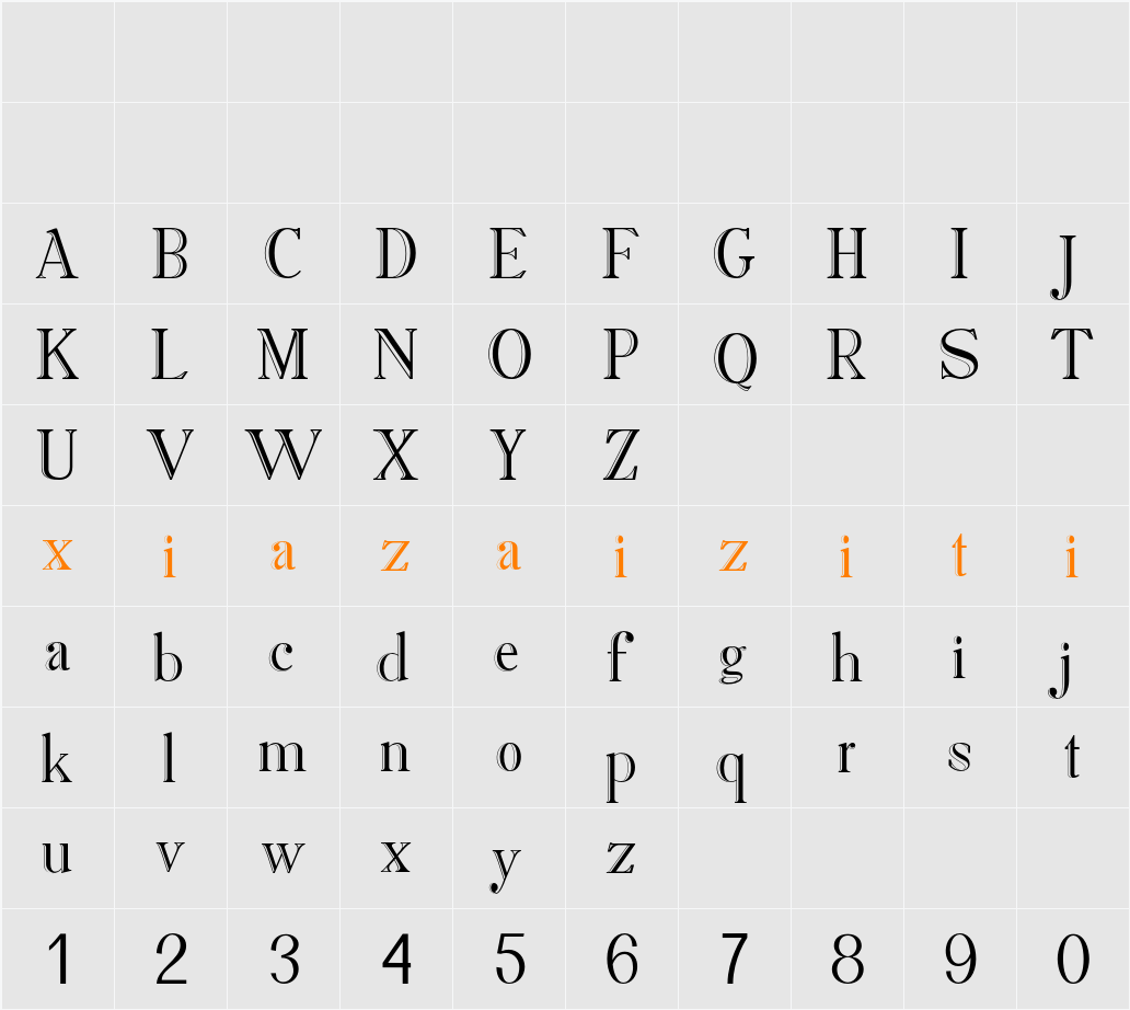 Arthur Display 字符映射表