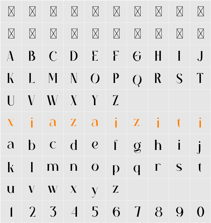 Aghita 字符映射表