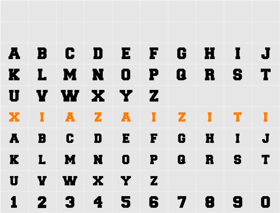 CollegiateBlackFLF 字符映射表