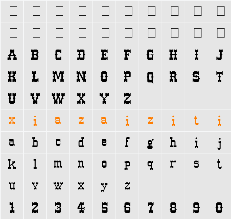 Western 字符映射表