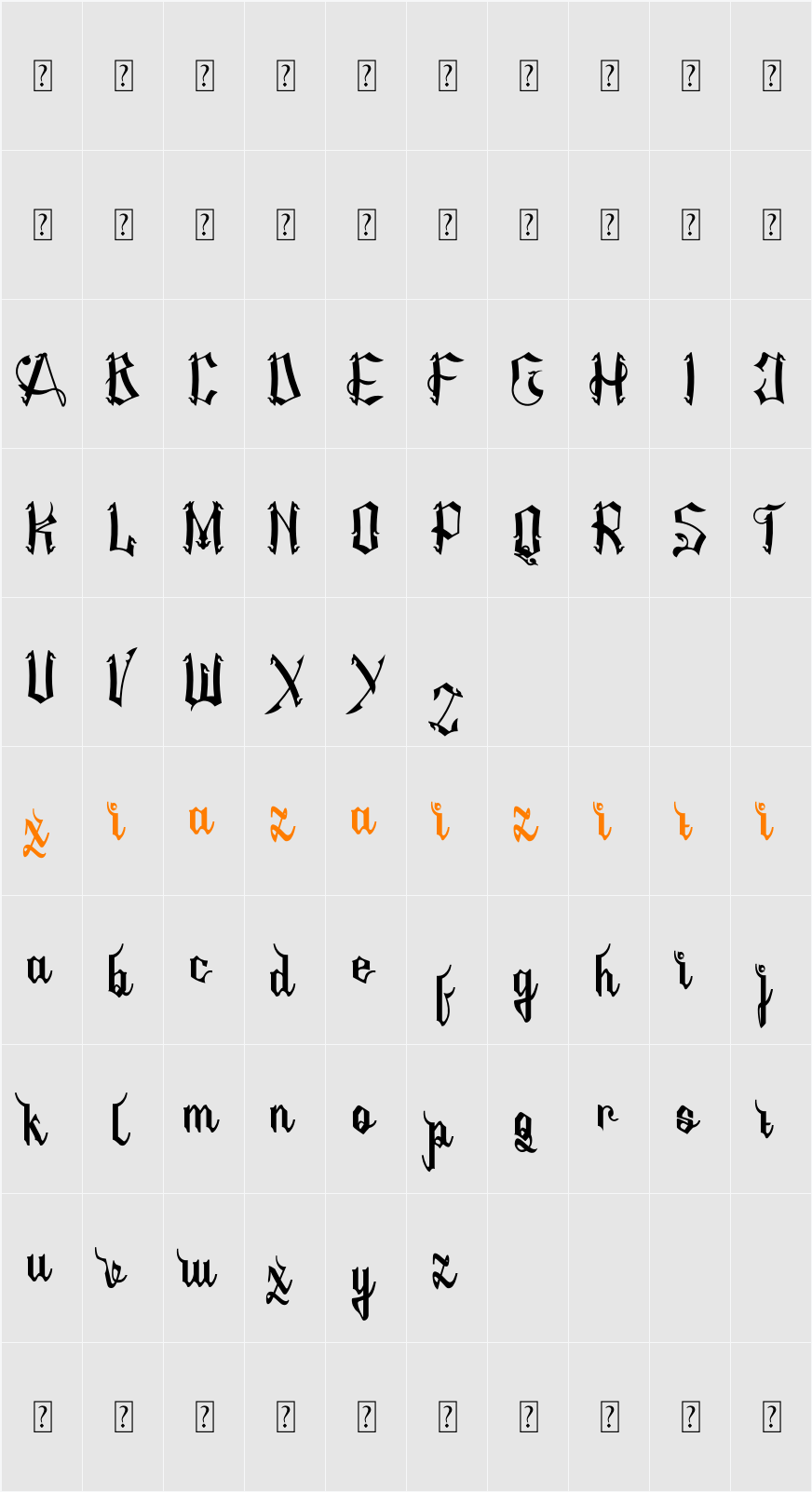 AMSTHA 字符映射表