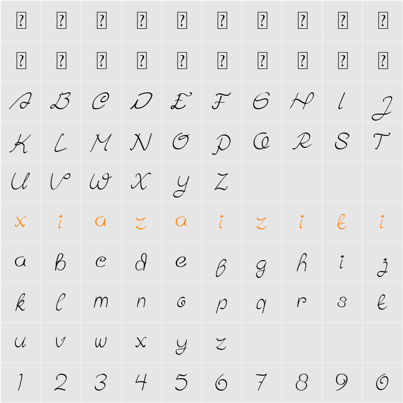 Amora 字符映射表