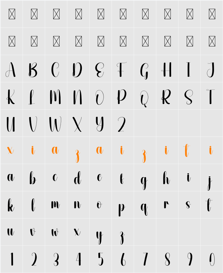 Daring 字符映射表